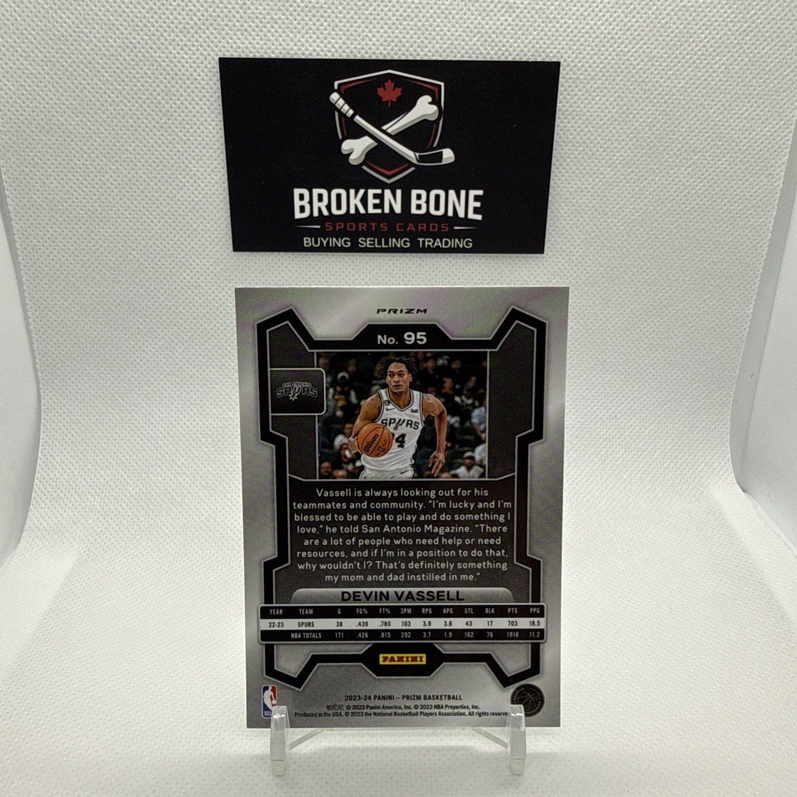 Devin Vassell 2023-24 Panini Prizm Green Cracked Ice SSP #95 Spurs