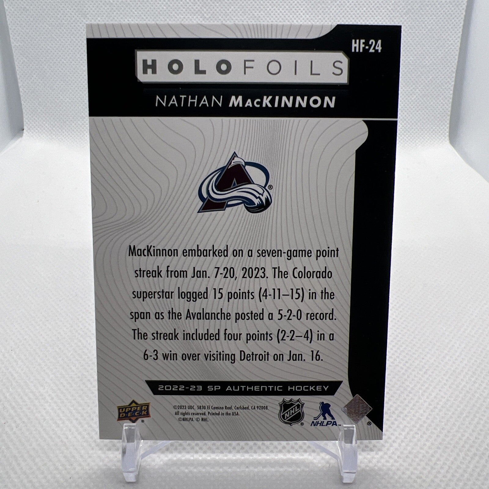 Nathan Mackinnon 2022-23 SP Authentic HoloFoils SSP Colorado Avalanche