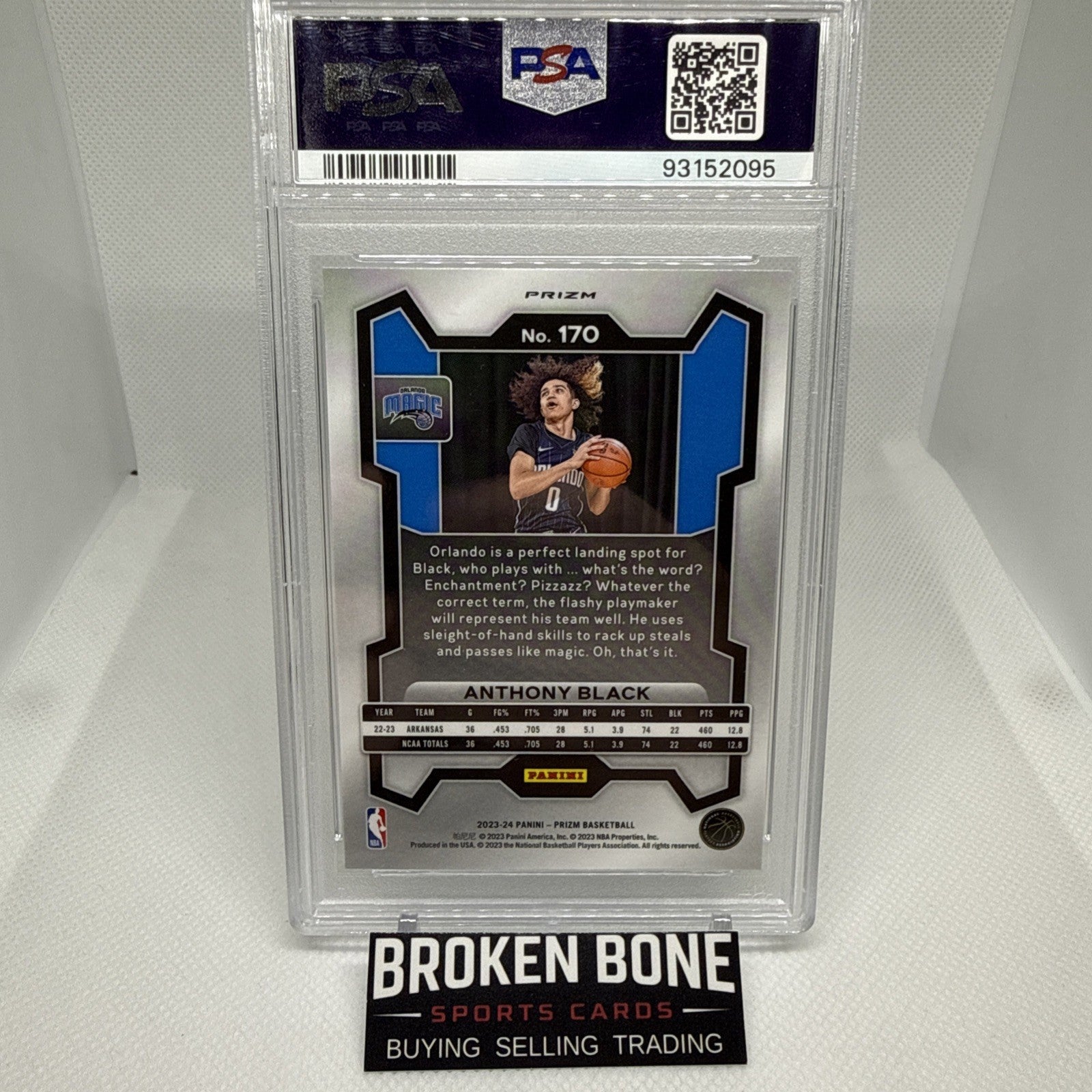 Anthony Black 2023 Panini Prizm Green Ice Rookie PSA 9 Orlando Magic