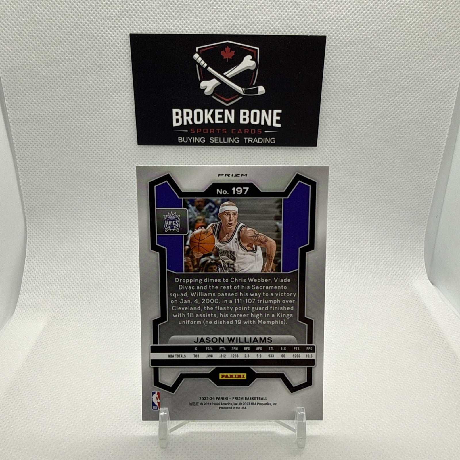Jason Williams 2023-24 Panini Prizm Green Cracked Ice SSP #197 Kings
