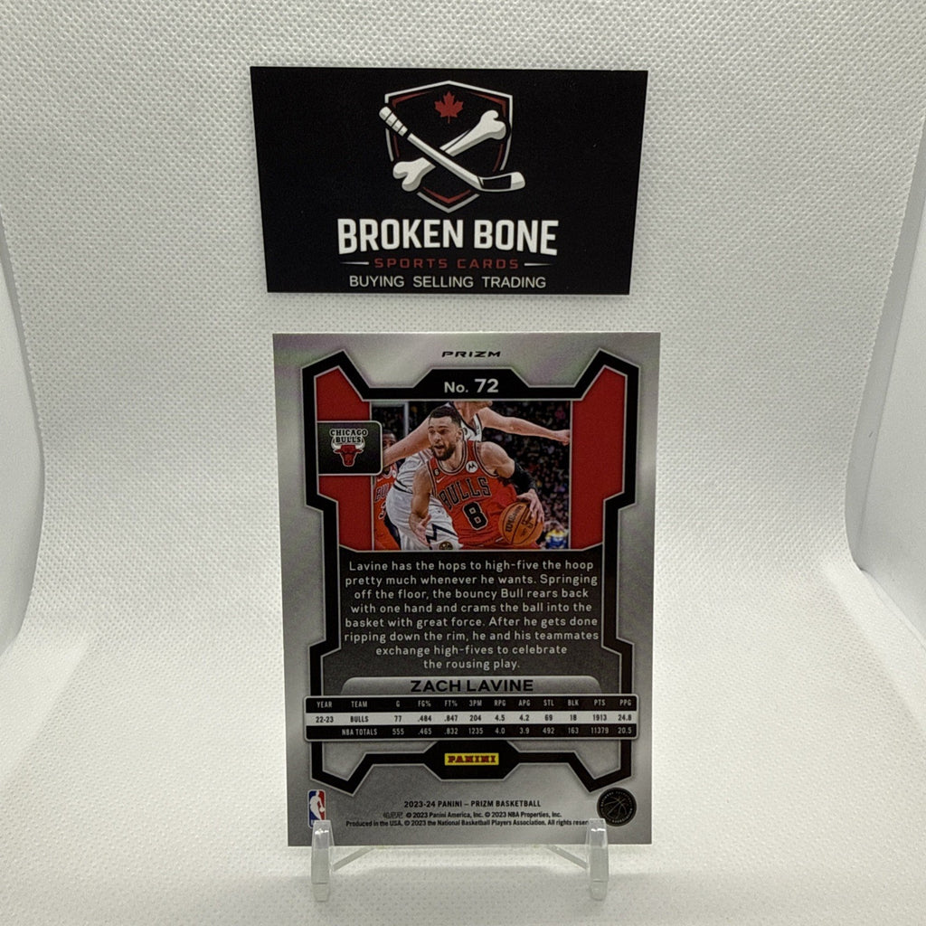 Zach Lavine 2023-24 Panini Prizm Green Cracked Ice SSP #72 Bulls