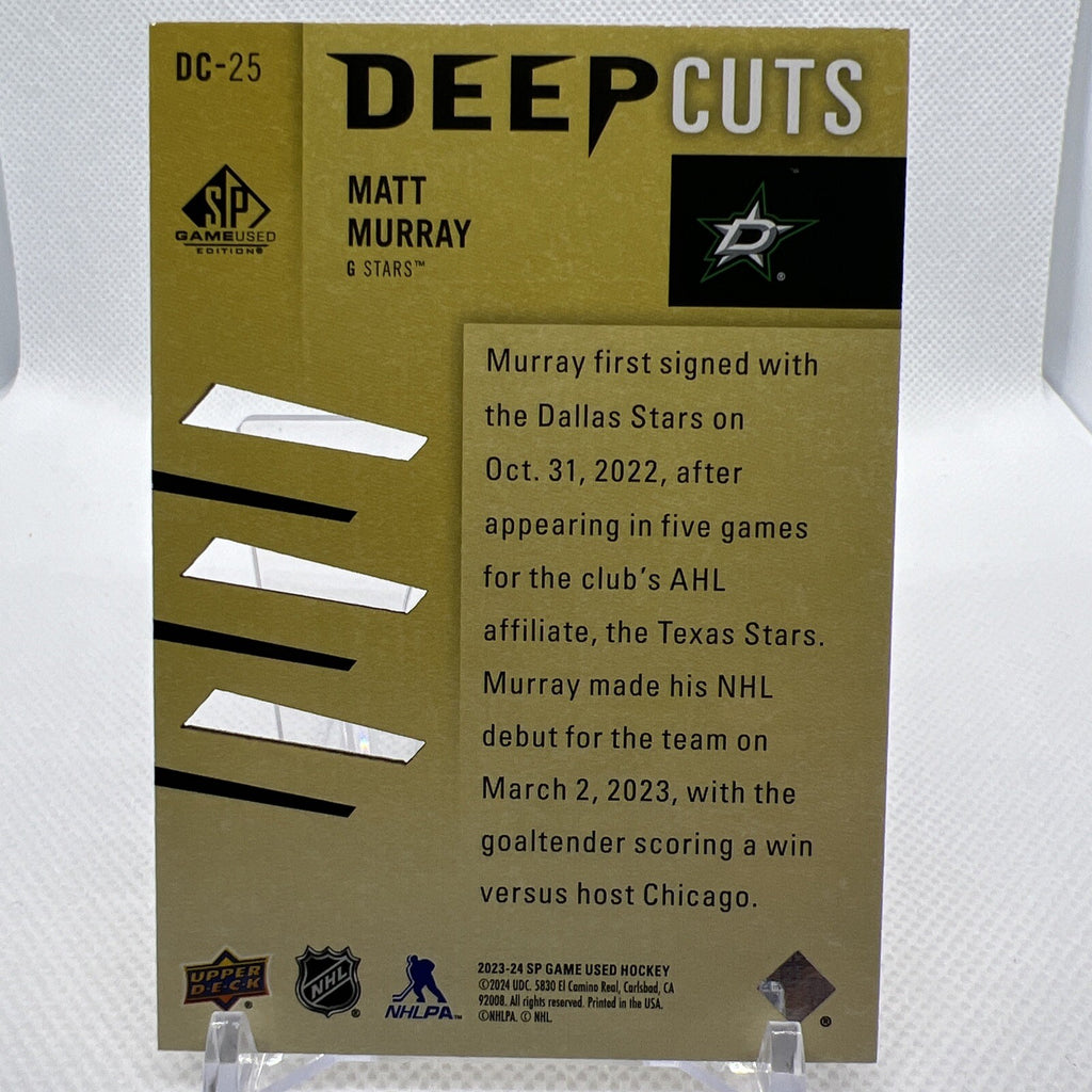 Matt Murray 2023-24 SP Game Used Deep Cuts Rookie /250 Dallas Stars