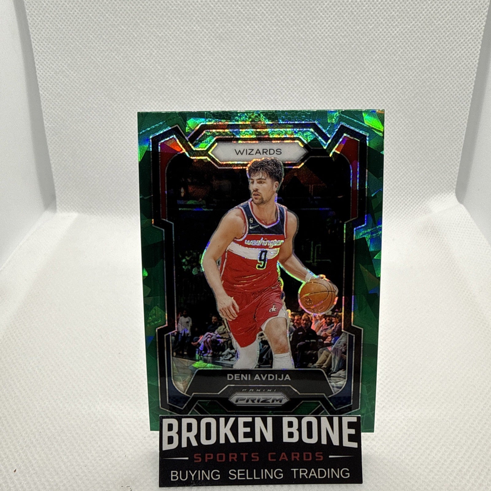 Deni Avdija 2023-24 Panini Prizm Green Cracked Ice SSP #261 Wizards