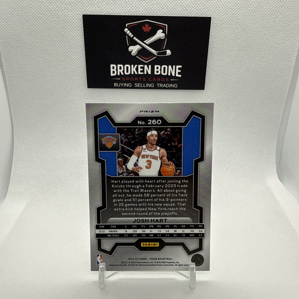 Josh Hart 2023-24 Panini Prizm Silver Prizm #260 Knicks