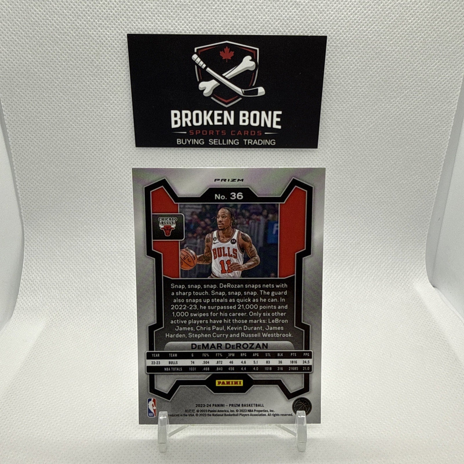 Demar Derozan 2023-24 Panini Prizm Green Cracked Ice SSP #36 Bulls