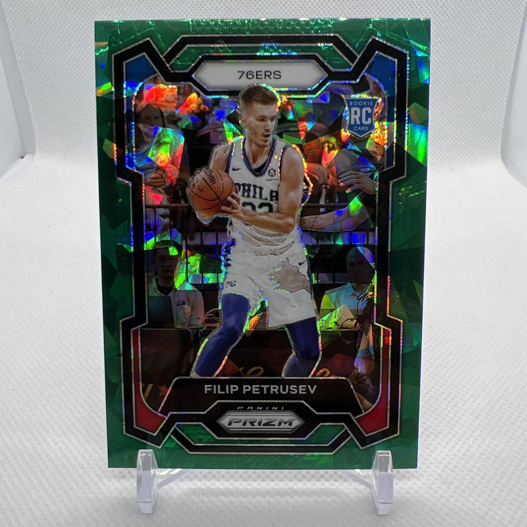 Filip Petrusev 2023-24 Panini Prizm Green Ice Rookie RC Philadelphia 76ers