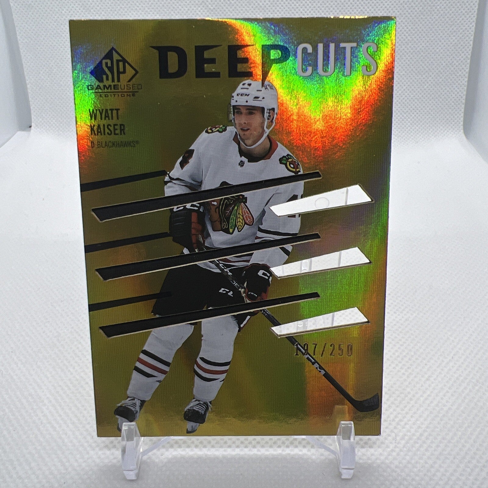 Wyatt Kaiser 2023-24 SP Game Used Deep Cuts /250 Chicago Blackhawks
