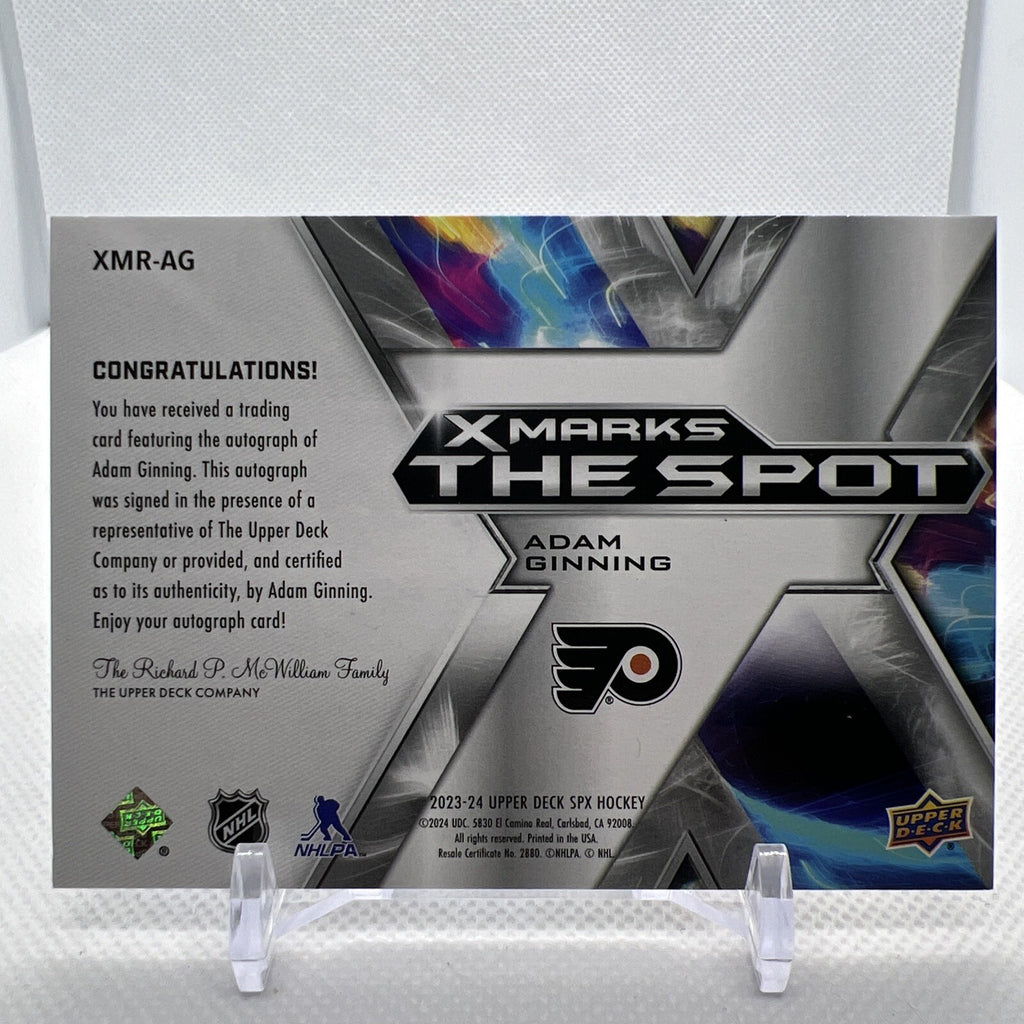 Adam Ginning 2023-24 SPx X-Marks The Spot Rookie Auto Philadelphia Flyers