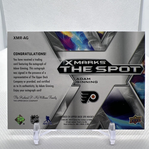 Adam Ginning 2023-24 SPx X-Marks The Spot Rookie Auto Philadelphia Flyers