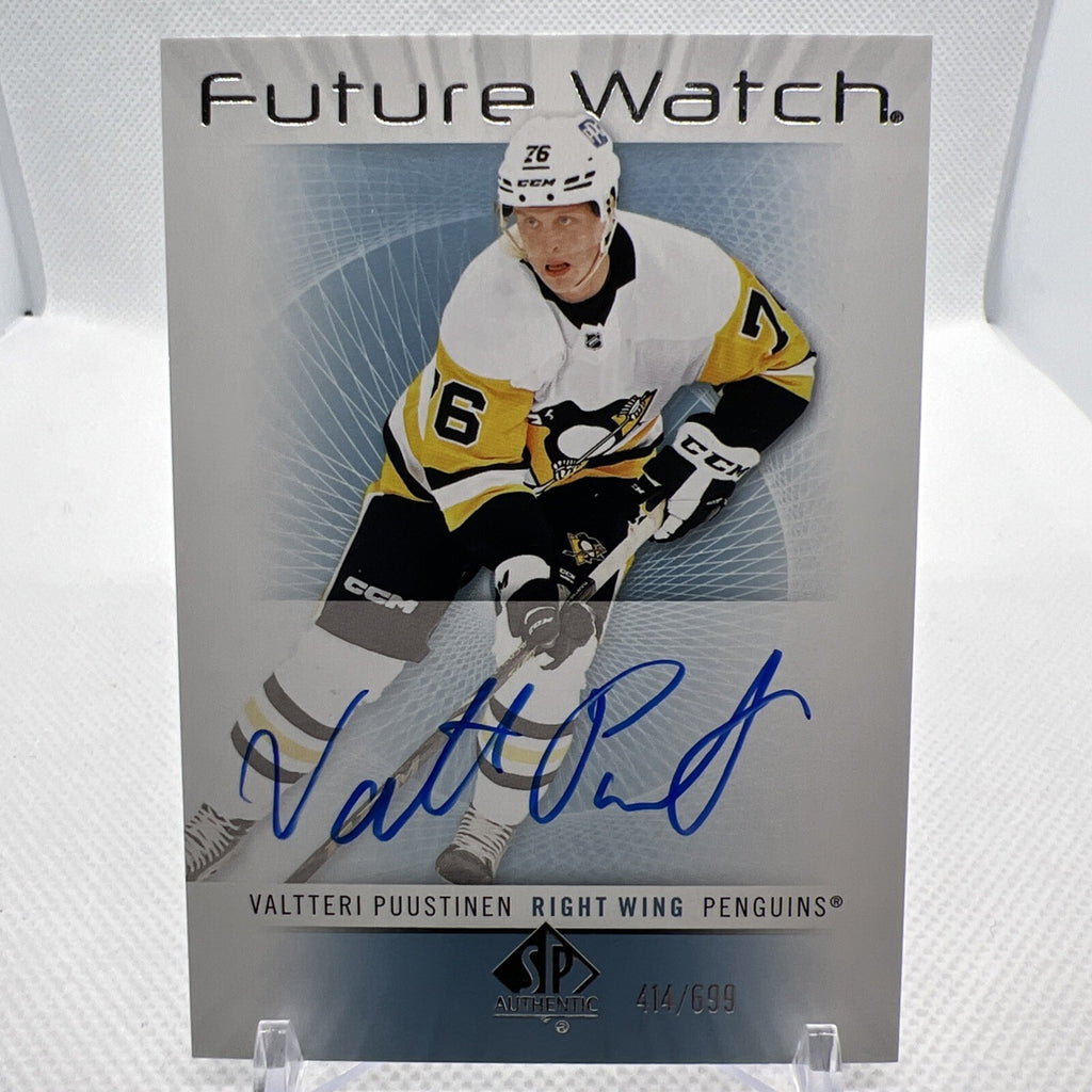 Valtteri Puustinen 2022-23 SP Authentic Retro Future Watch Auto /699 Penguins