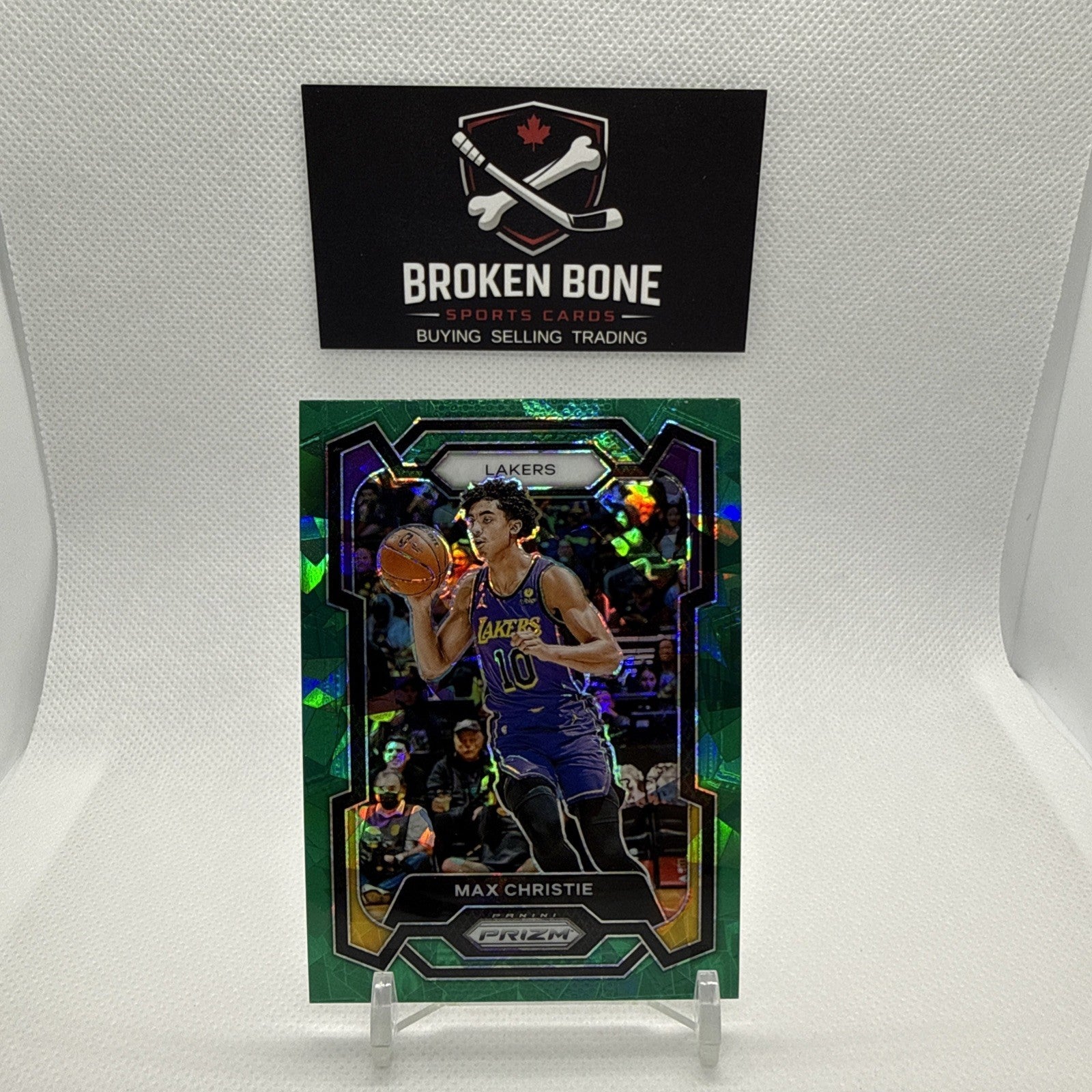 Max Christie 2023-24 Panini Prizm Green Cracked Ice SSP #123 Lakers