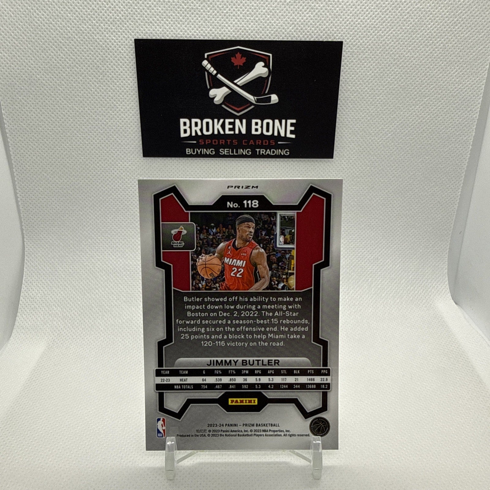Jimmy Butler 2023-24 Panini Prizm Green Cracked Ice SSP #118 Heat