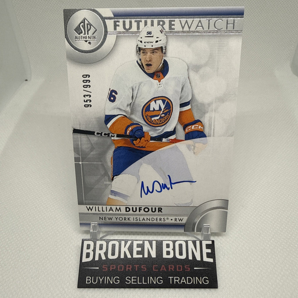 William Dufour 2023-24 SP Authentic Future Watch Auto /999 New York Islanders