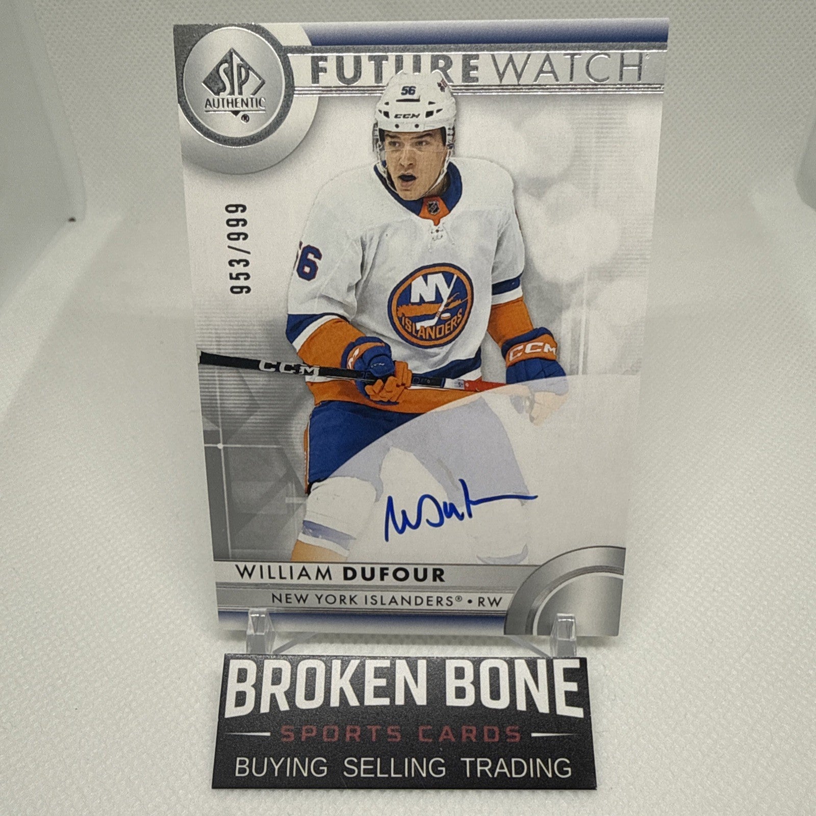 William Dufour 2023-24 SP Authentic Future Watch Auto /999 New York Islanders