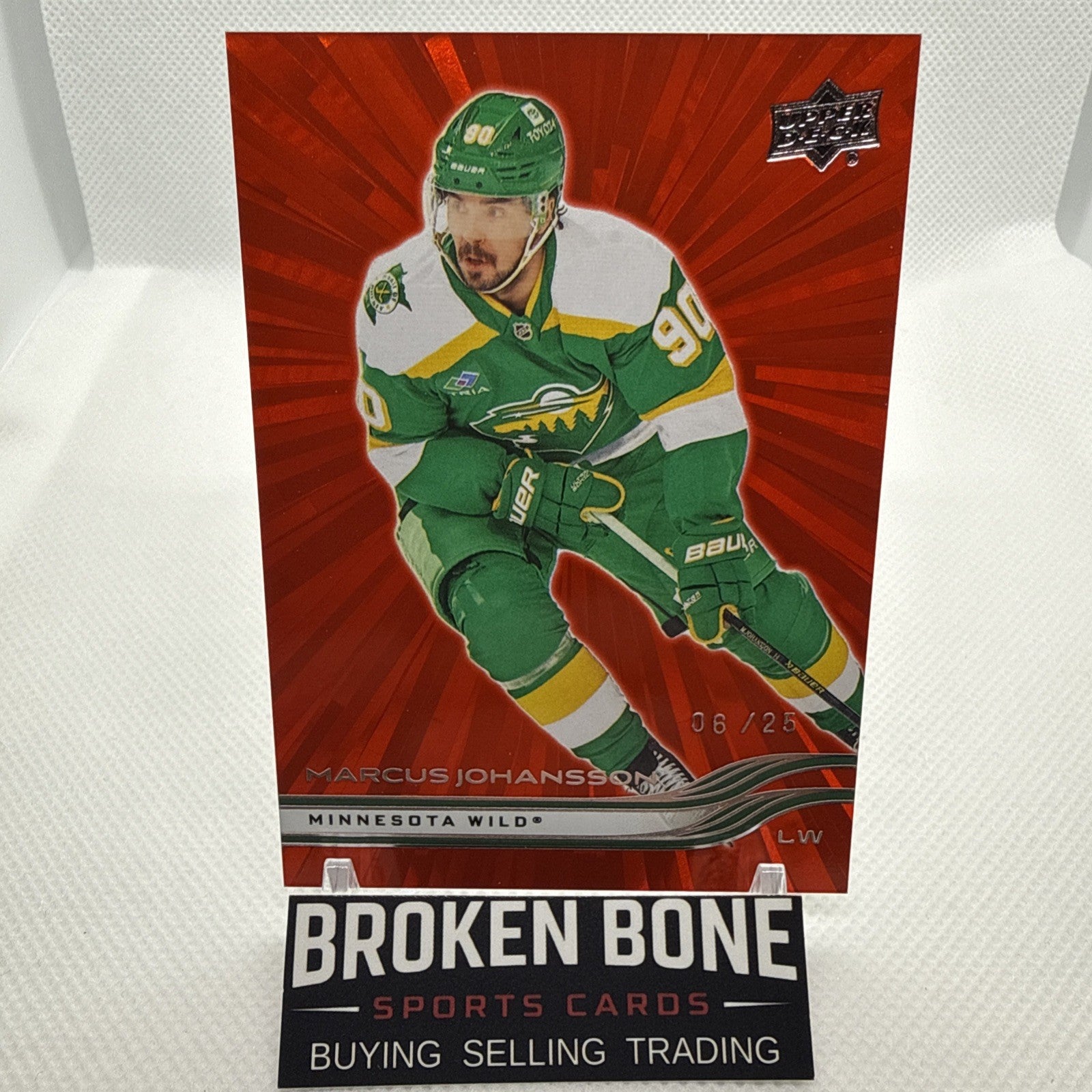 Marcus Johansson 2025-26 Upper Deck Red Outburst /25 Minnesota Wild