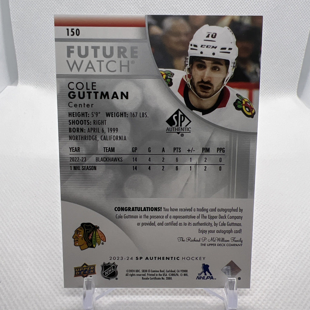 Cole Guttman 2023-24 SP Authentic Future Watch Auto Chicago Blackhawks