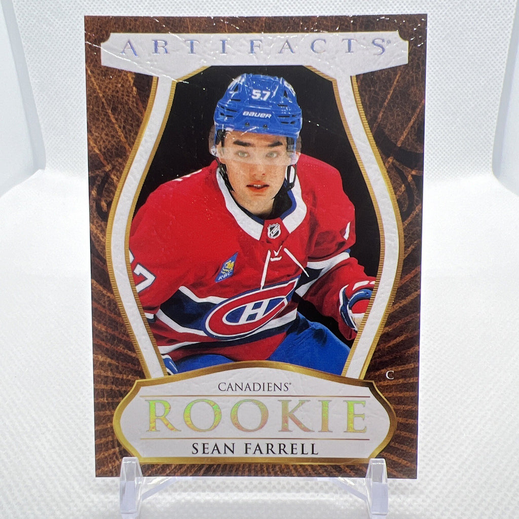 Sean Farrell 2023-24 UD Artifacts Rookie Leather Parallel Montreal Canadiens