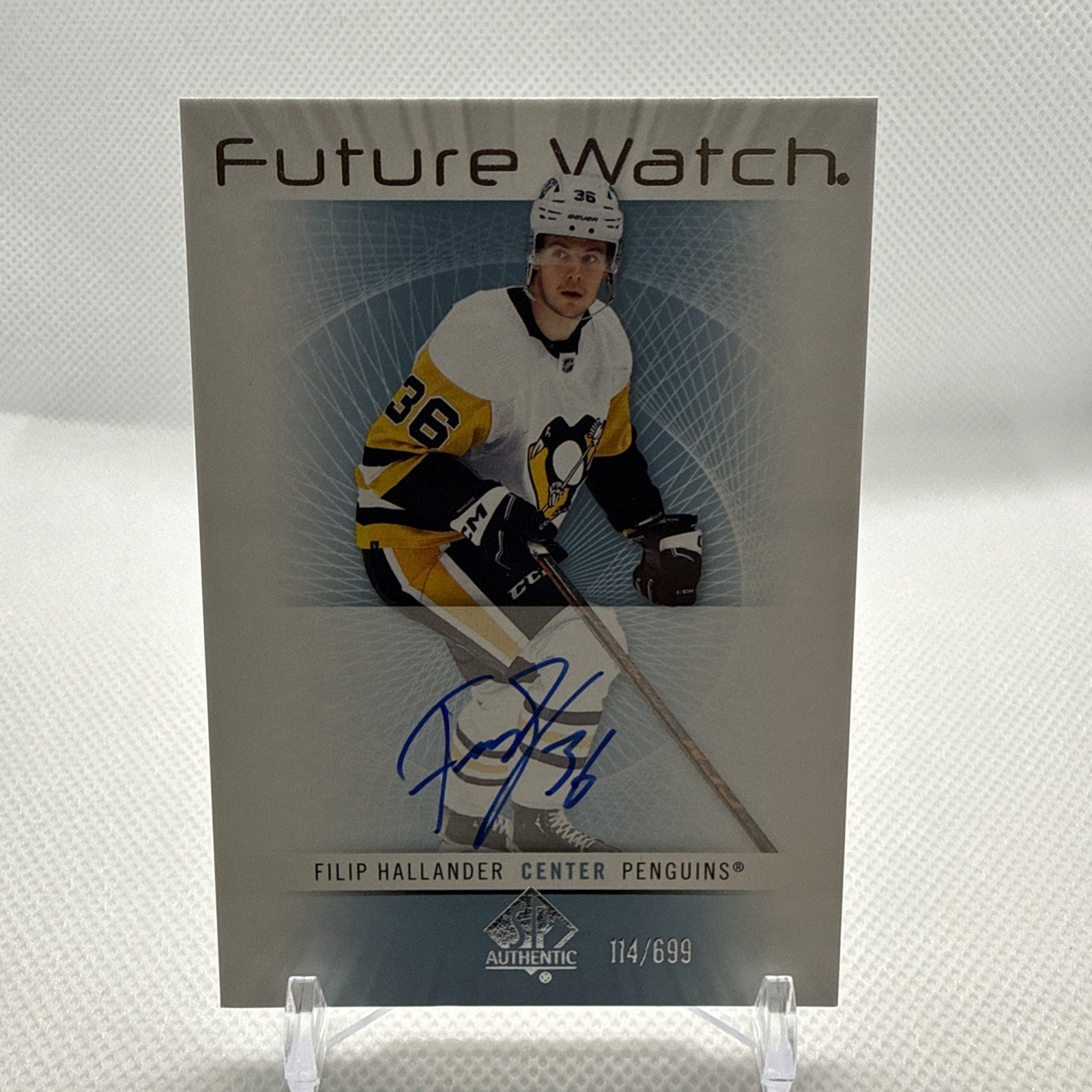 Filip Hallander 2022-23 SP Authentic Future Watch Auto Retro Pittsburgh Penguins