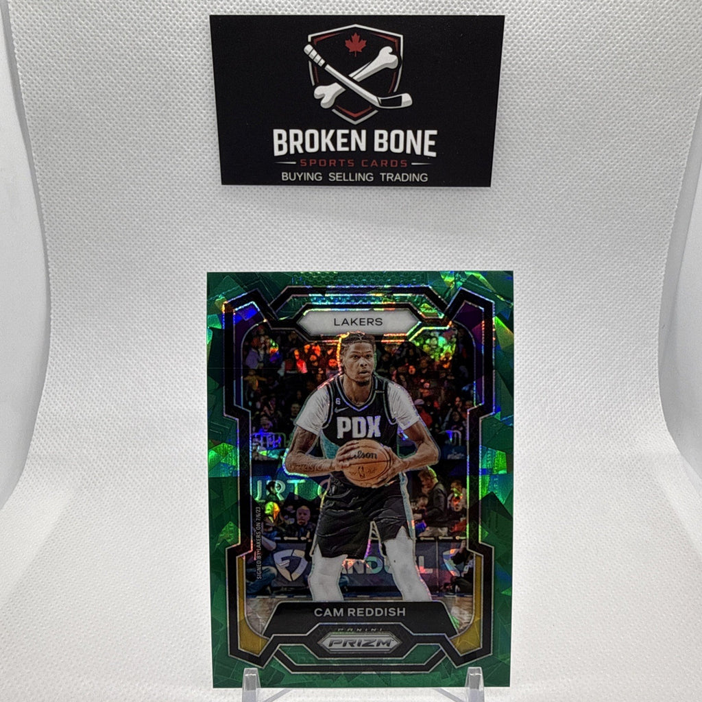Cam Reddish 2023-24 Panini Prizm Green Cracked Ice SSP #230 Lakers