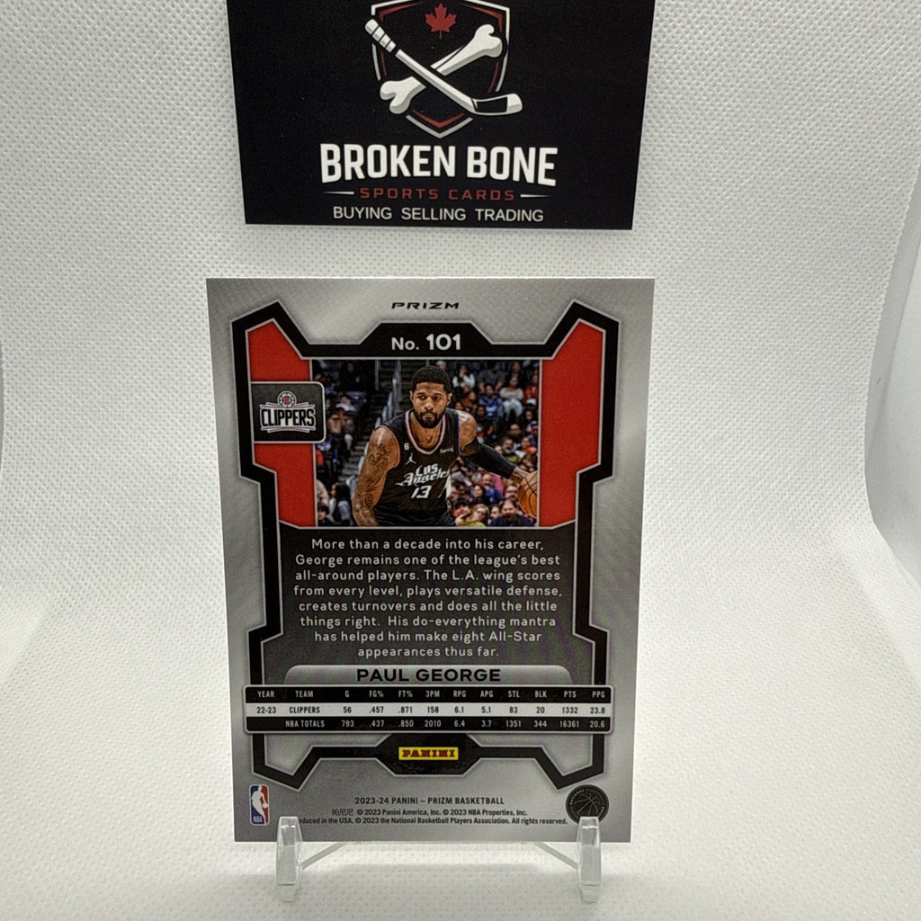 Paul George 2023-24 Panini Prizm Silver Prizm #101 Clippers
