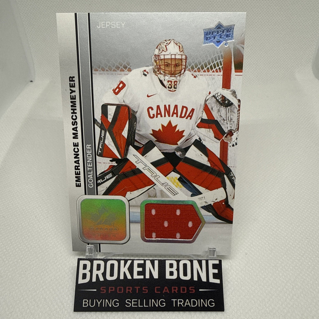 Emerance Maschmeyer 2023 Team Canada Juniors Game-Used Patch Parallel