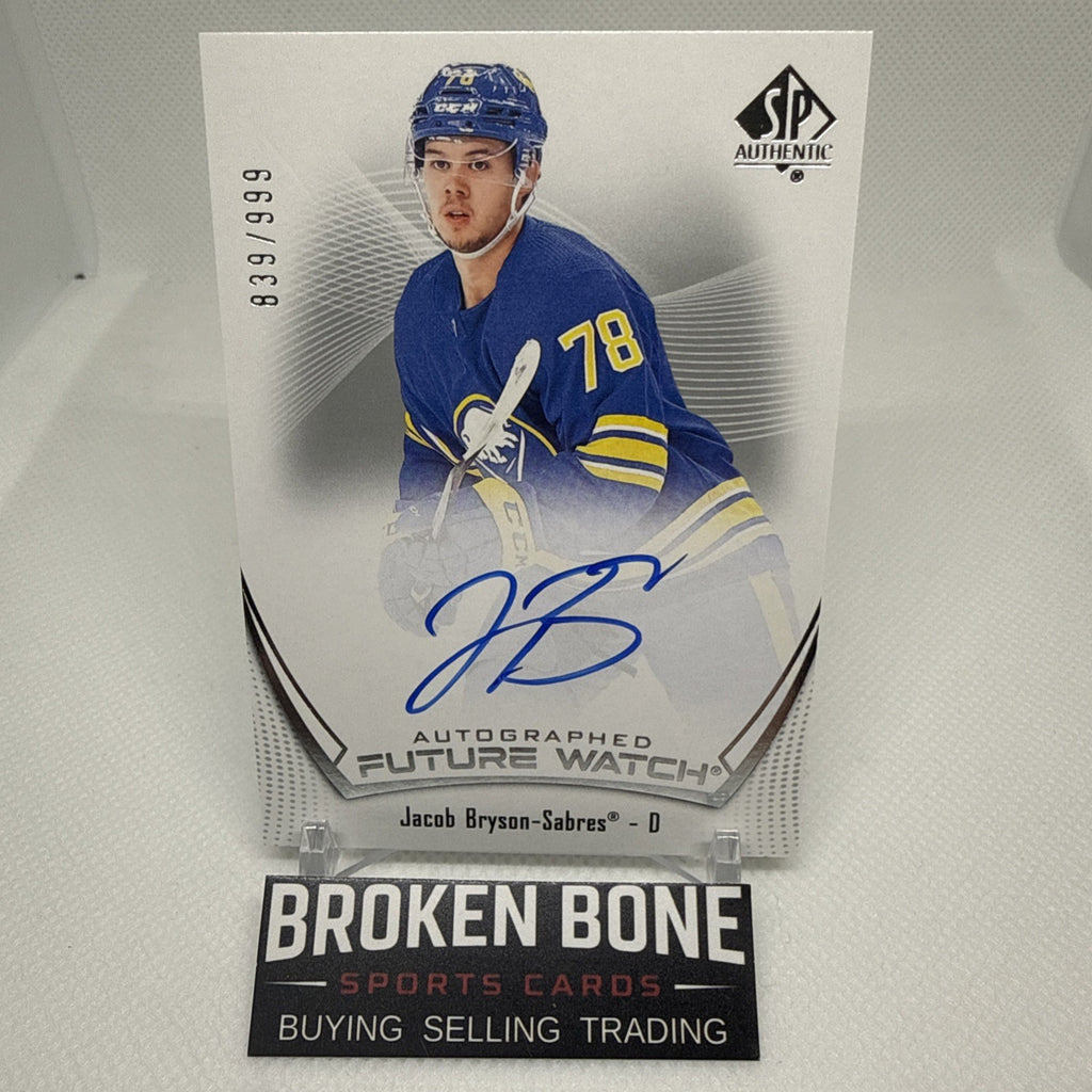 Jacob Bryson 2021-22 SP Authentic Future Watch Auto /999 Buffalo Sabres