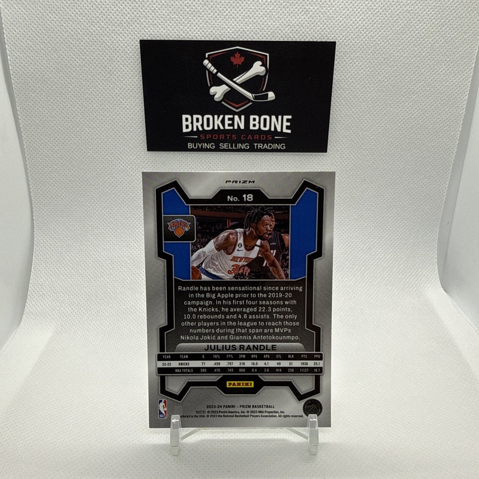 Julius Randle 2023-24 Panini Prizm Green Cracked Ice SSP #18 Knicks