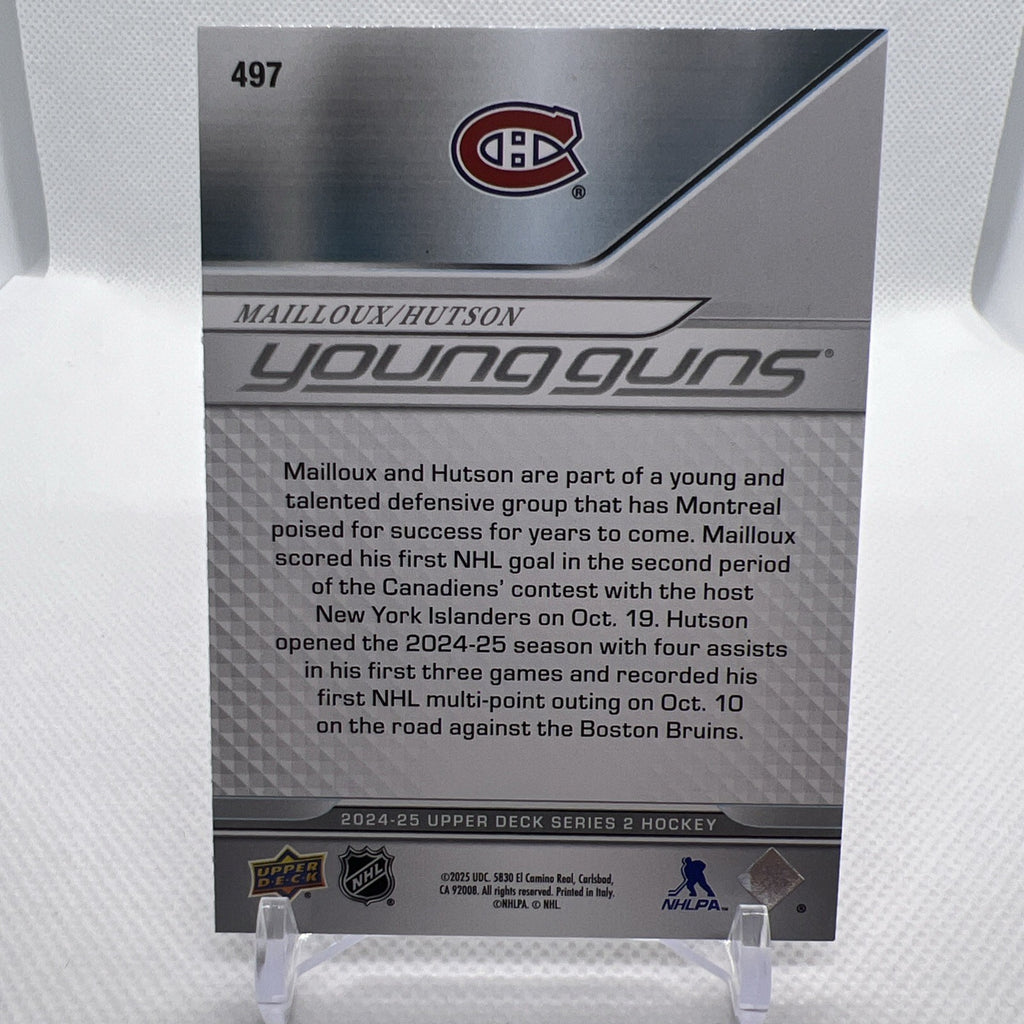 Lane Hutson & Logan Mailloux 2024-25 Upper Deck Young Guns RC Canadiens 3