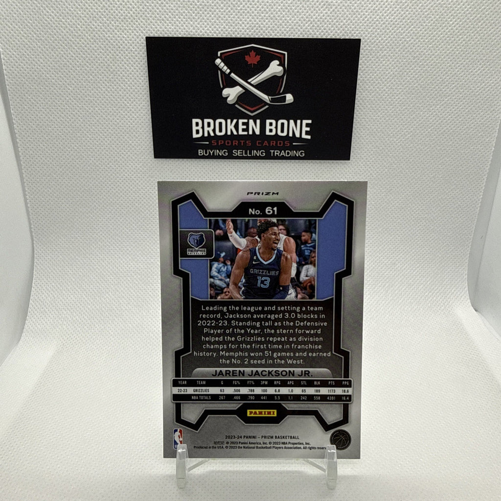 Jaren Jackson Jr 2023-24 Panini Prizm Green Cracked Ice SSP #61 Grizzlies