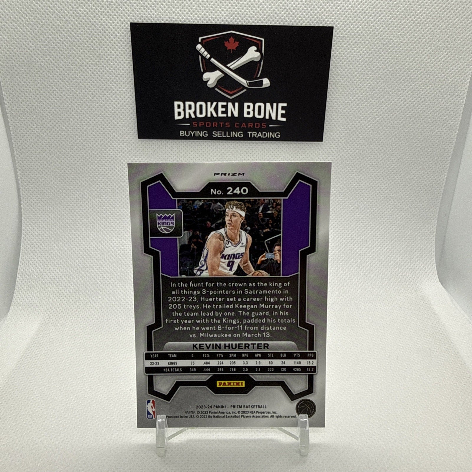 Kevin Huerter 2023-24 Panini Prizm Silver Prizm #240 Kings