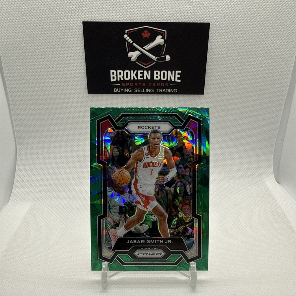 Jabari Smith Jr 2023-24 Panini Prizm Green Cracked Ice SSP #49 Rockets