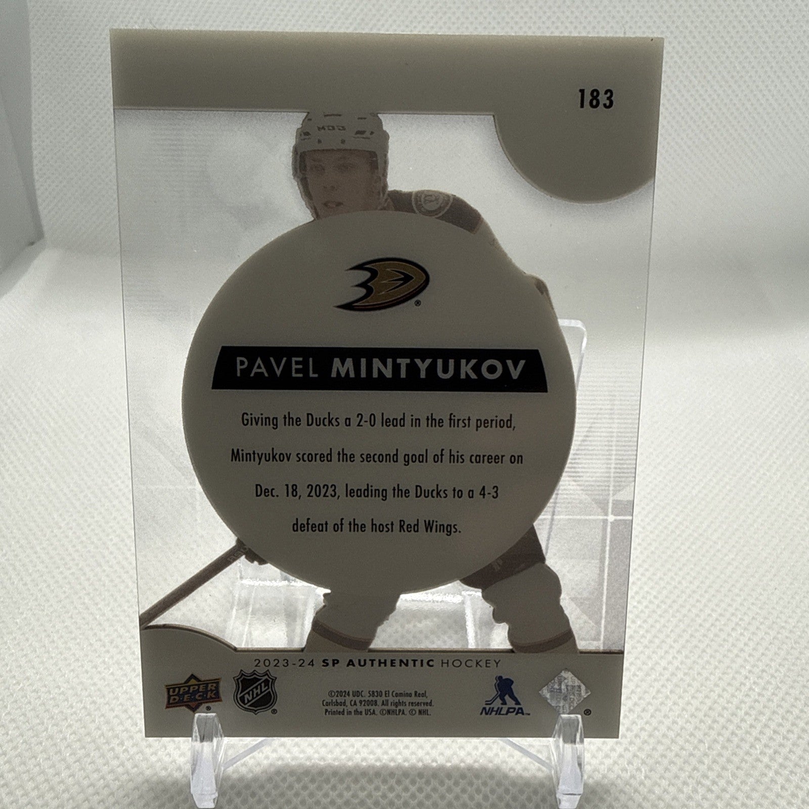 Pavel Mintyukov 2023-24 Future Watch Acetate SSP Anaheim Ducks
