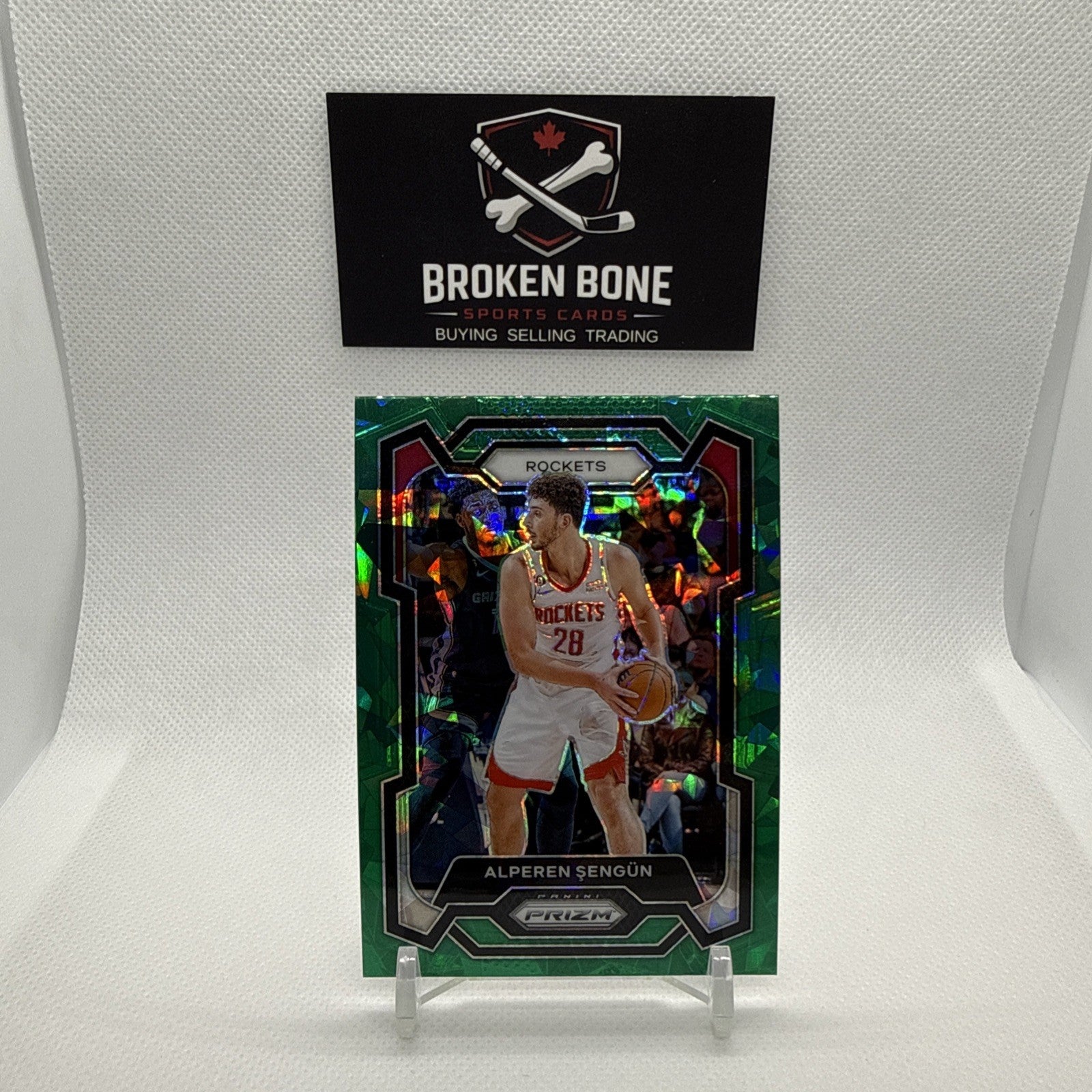 Alperen Sengun 2023-24 Panini Prizm Green Cracked Ice SSP #20 Rockets