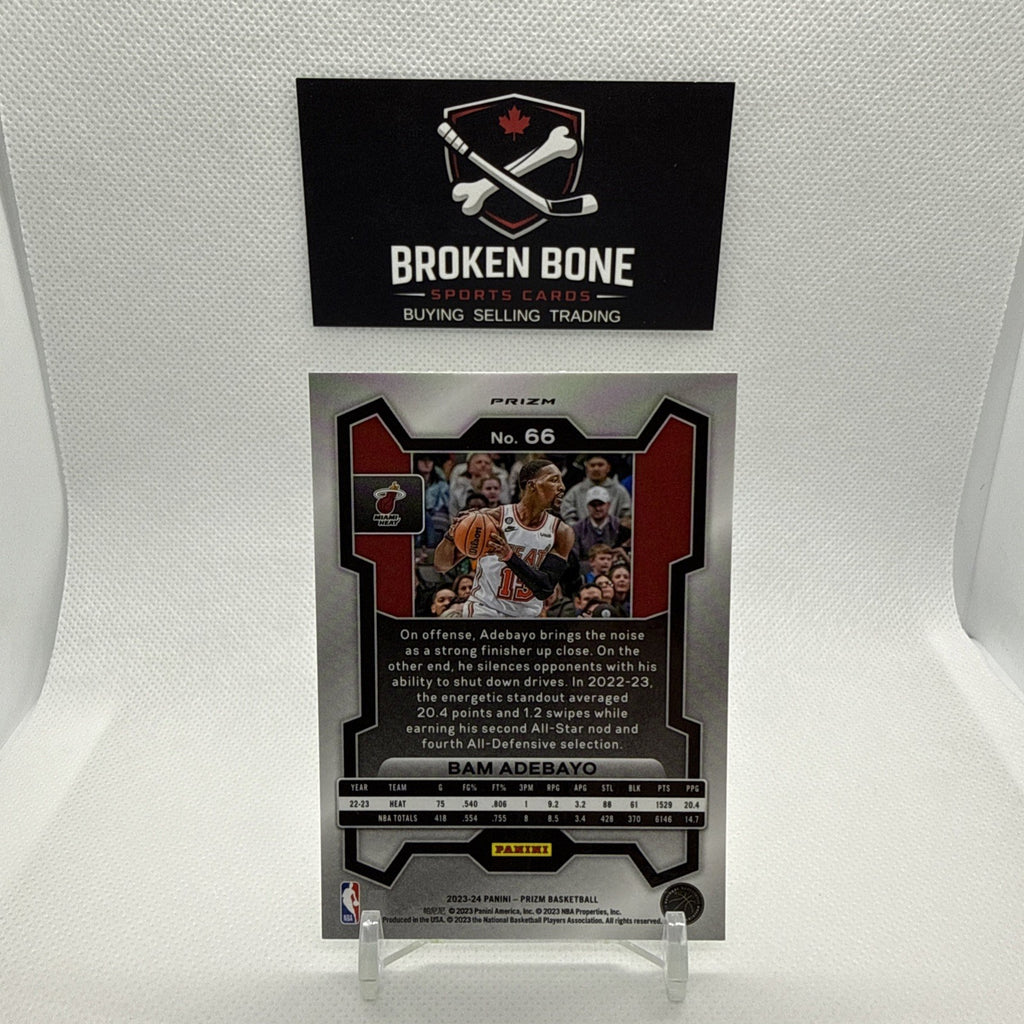 Bam Adebayo 2023-24 Panini Prizm Green Cracked Ice SSP #66 Heat