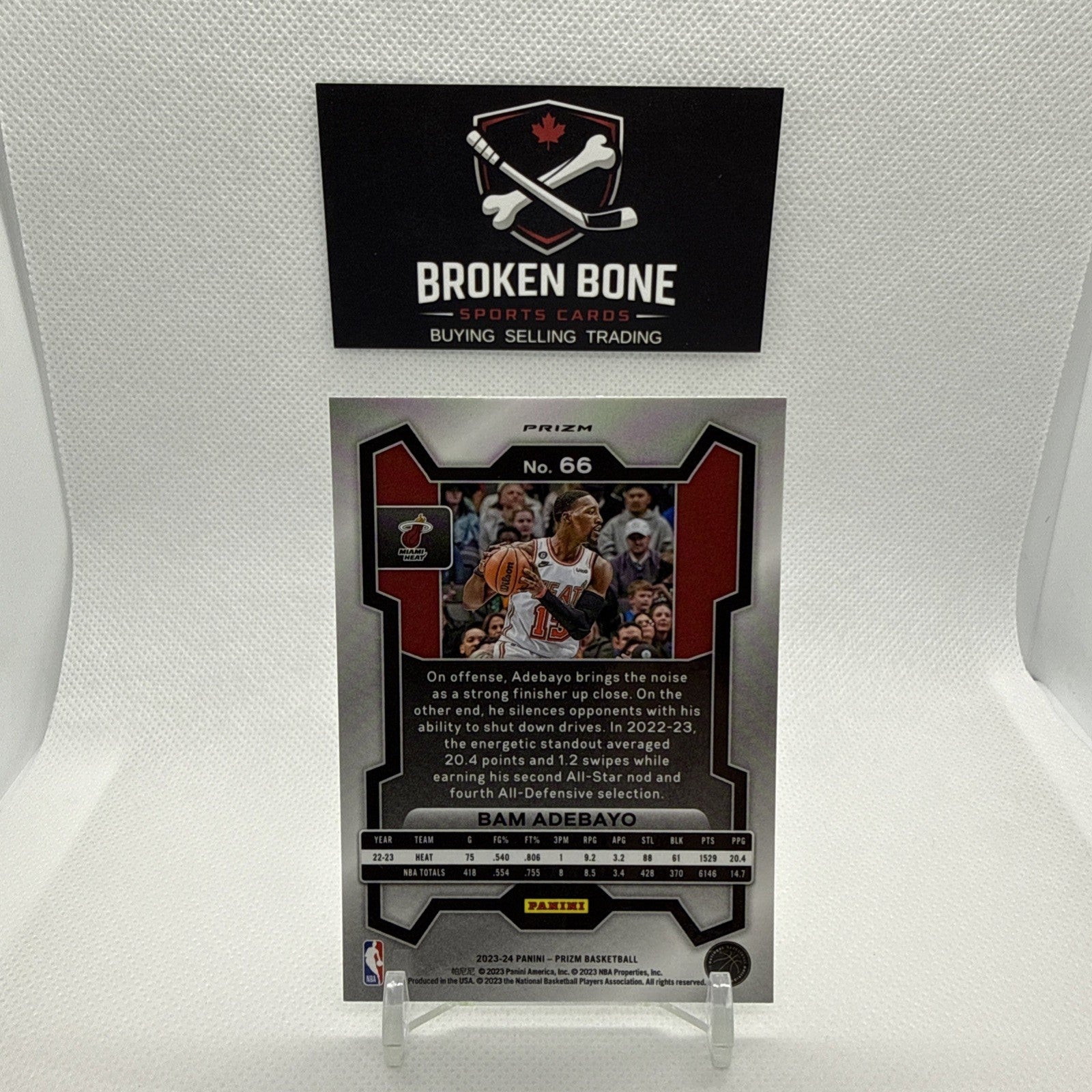 Bam Adebayo 2023-24 Panini Prizm Green Cracked Ice SSP #66 Heat