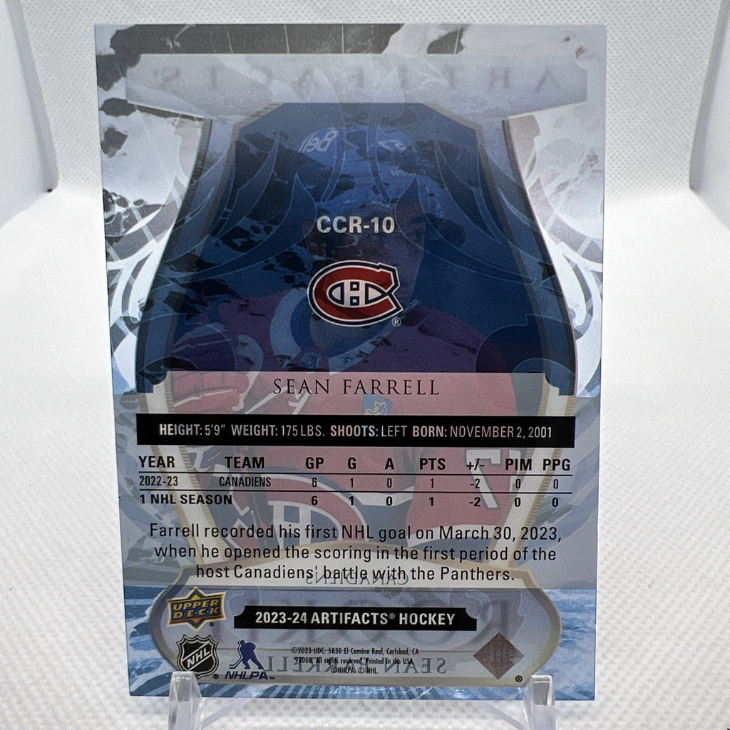 Sean Farrell 2023-24 Upper Deck Artifacts Clear Cut Rookie Montreal Canadiens