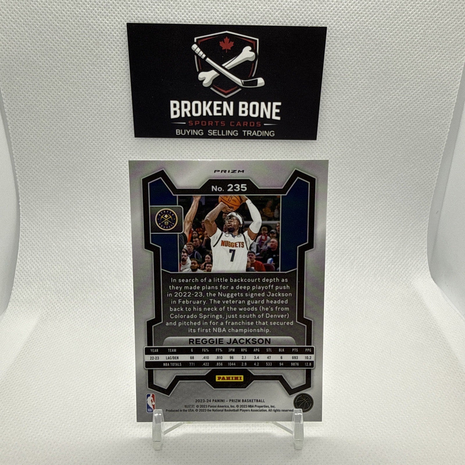 Reggie Jackson 2023-24 Panini Prizm Silver Prizm #235 Nuggets