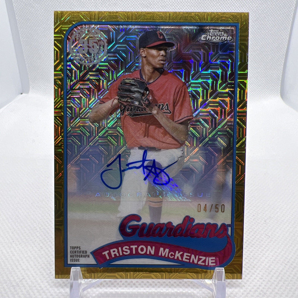 Triston McKenzie 2023-24 Topps Chrome Mojo Refractor Auto Cleveland Guardians
