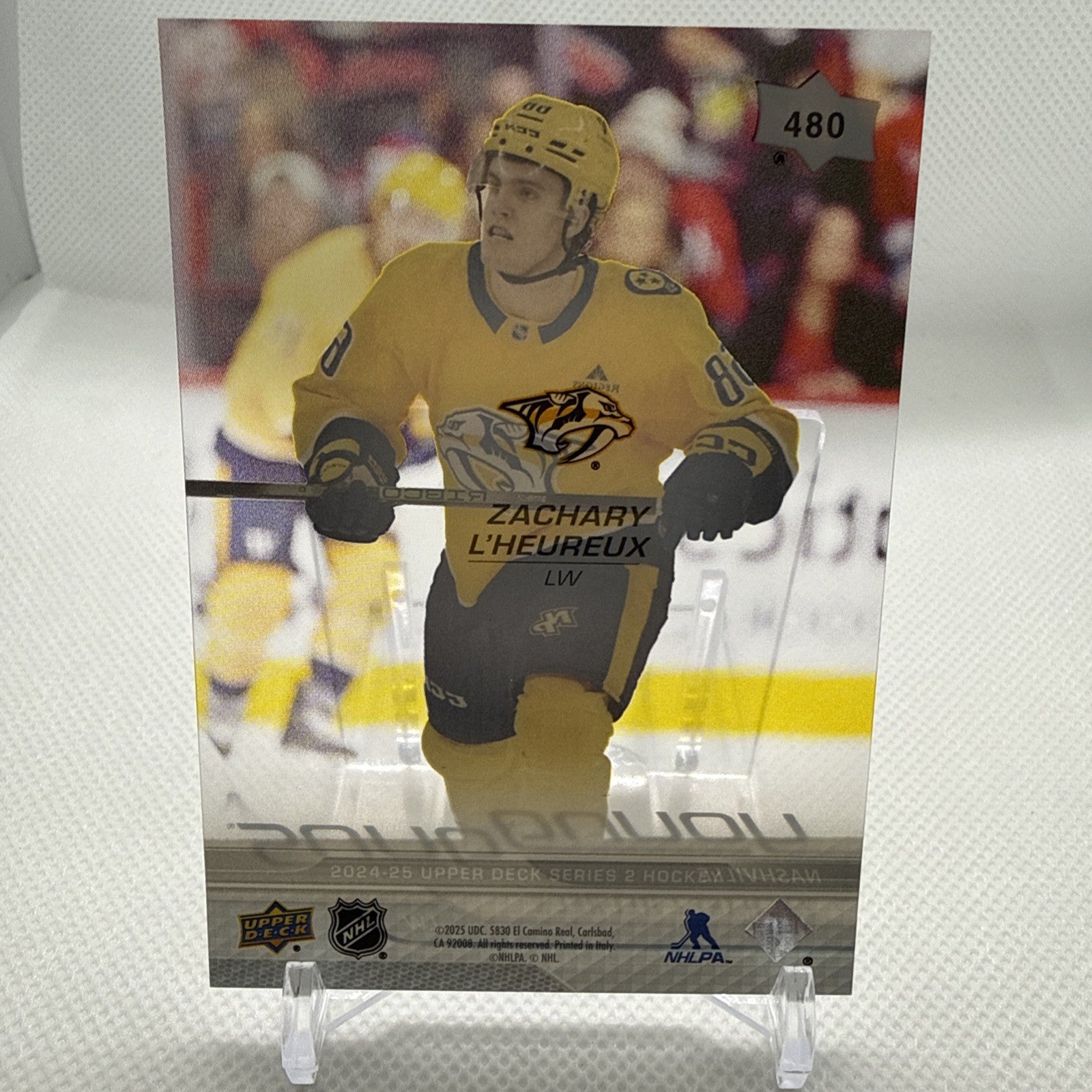 Zachary L'Heureux 2024-25 Upper Deck Young Guns Rookie Nashville Predators RC