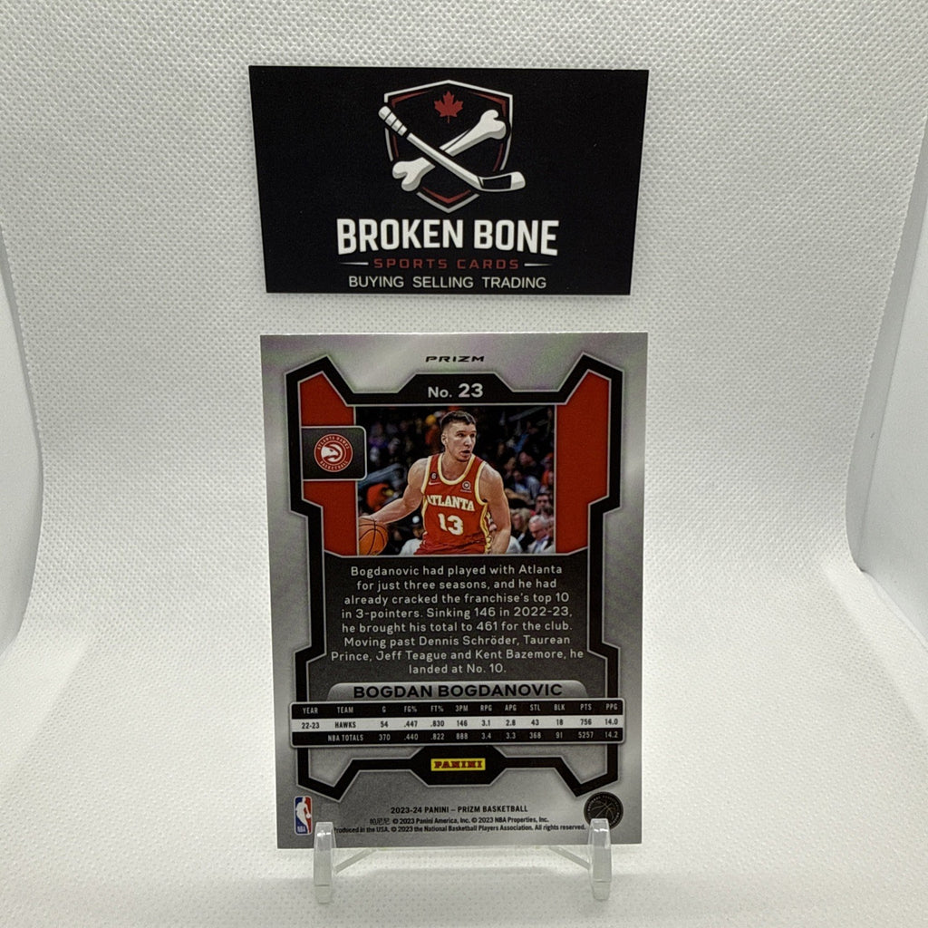 Bogdan Bogdanovic 2023-24 Panini Prizm Green Cracked Ice SSP #23 Hawks