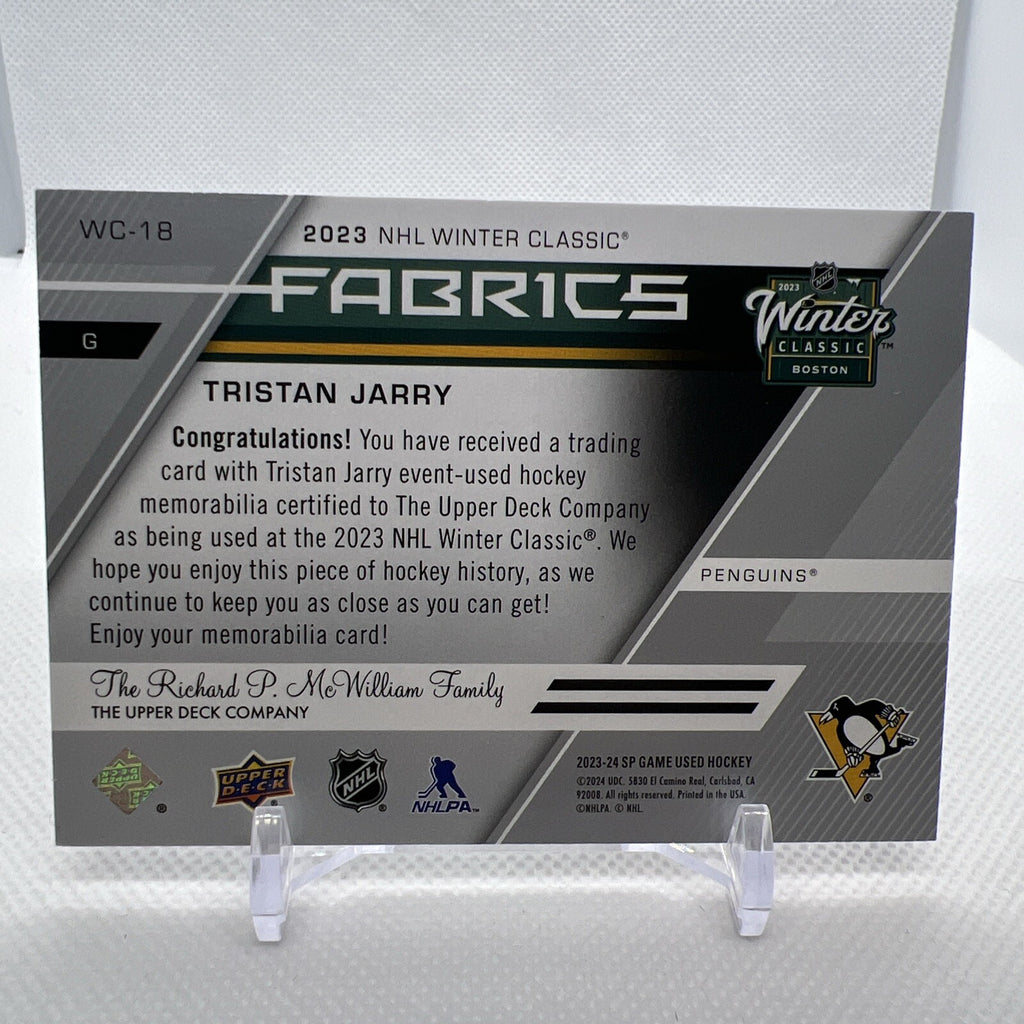 Tristan Jarry 2023-24 SP Game Used Winter Classic Fabrics Pittsburgh Penguins