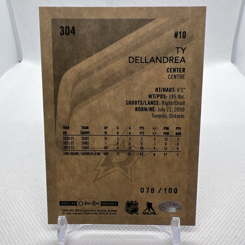 Ty Dellandrea 2023-24 O-Pee-Chee Retro Black Parallel /100 Dallas Stars