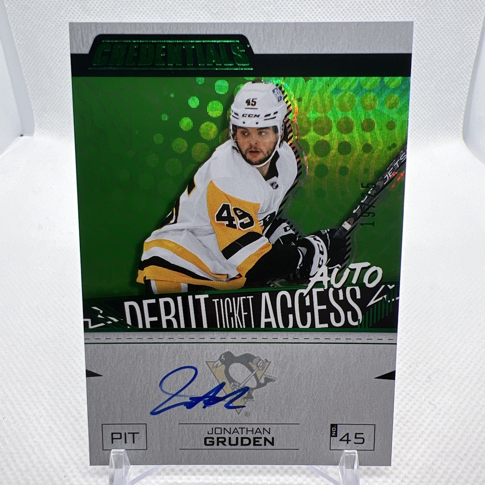 Jonathan Gruden 2023-24 Credentials Debut Ticket Access /25 Pittsburgh Penguins