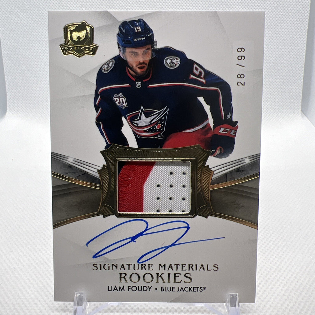 Liam Foudy 2020-21 The Cup Signature Materials Rookies /99 Columbus Blue Jackets