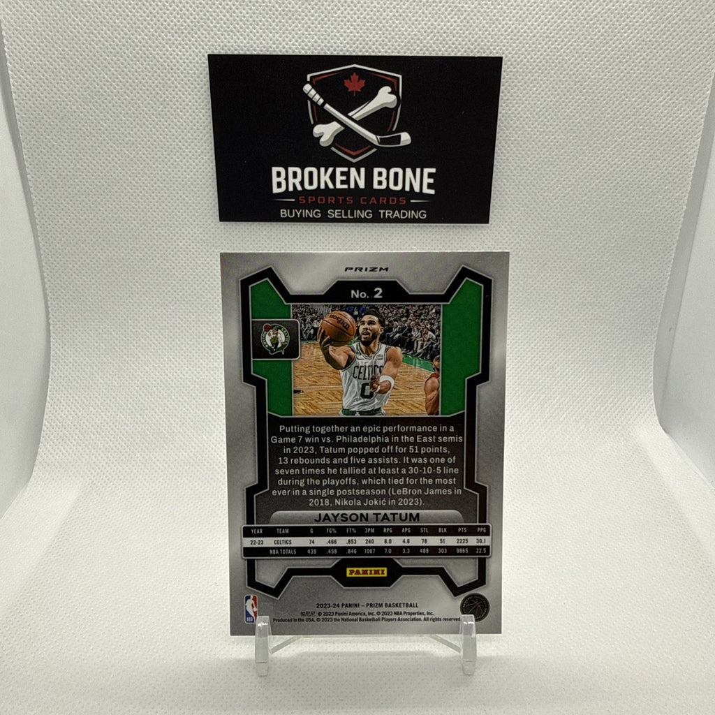 Jayson Tatum 2023-24 Panini Prizm Green Cracked Ice SSP #2 Celtics