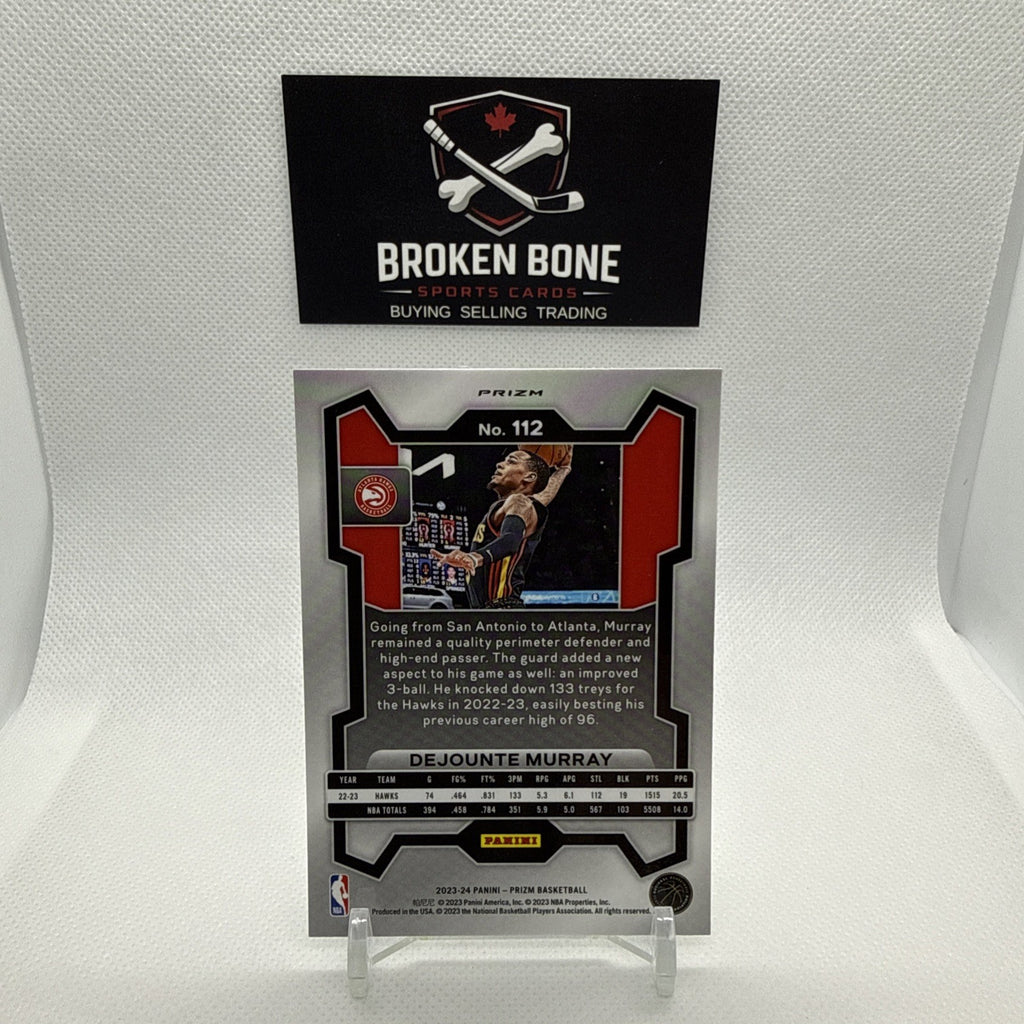 Dejounte Murray 2023-24 Panini Prizm Green Cracked Ice SSP #112 Hawks