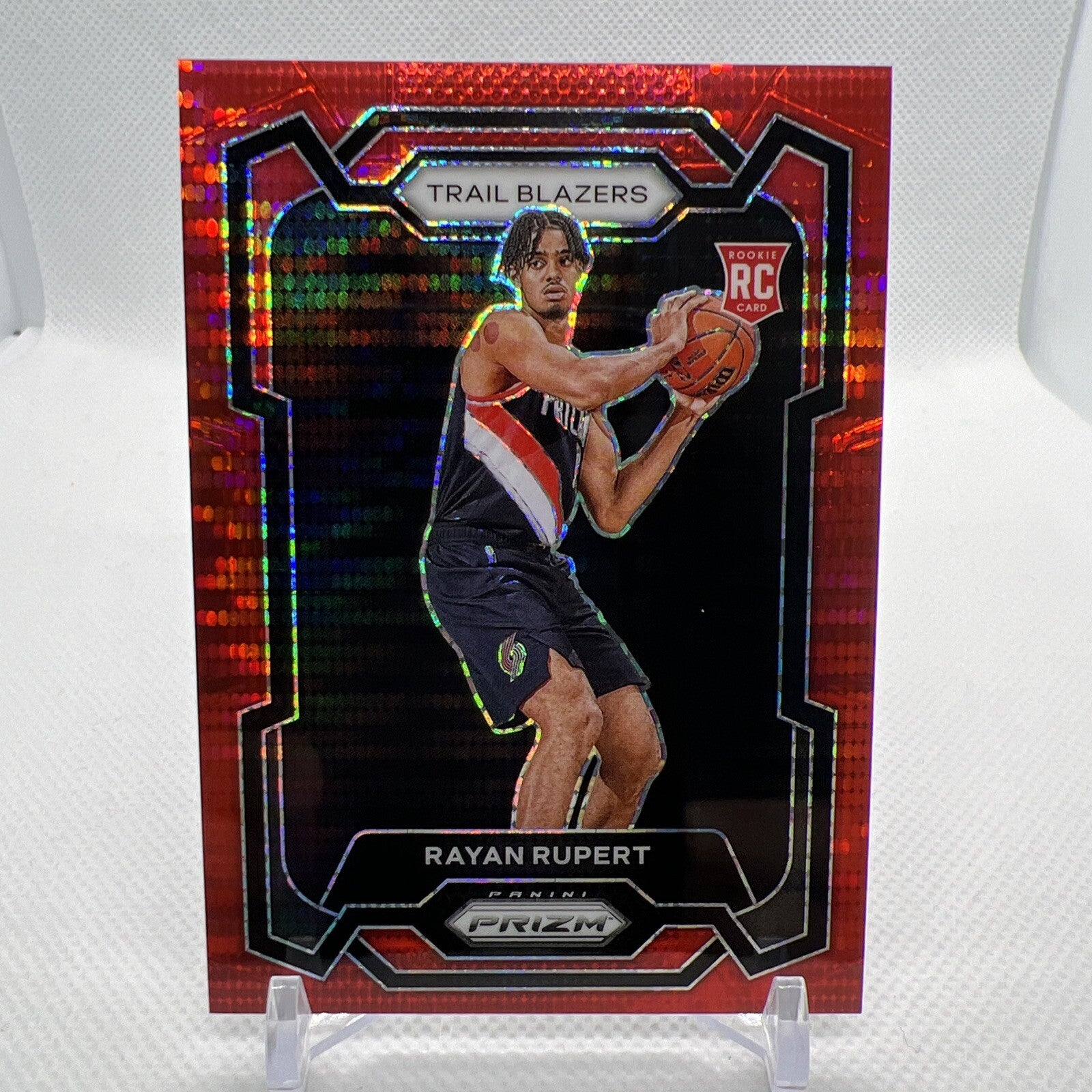 Rayan Rupert 2023-24 Panini Prizm Red Prizm RC /299 Portland Trail Blazers
