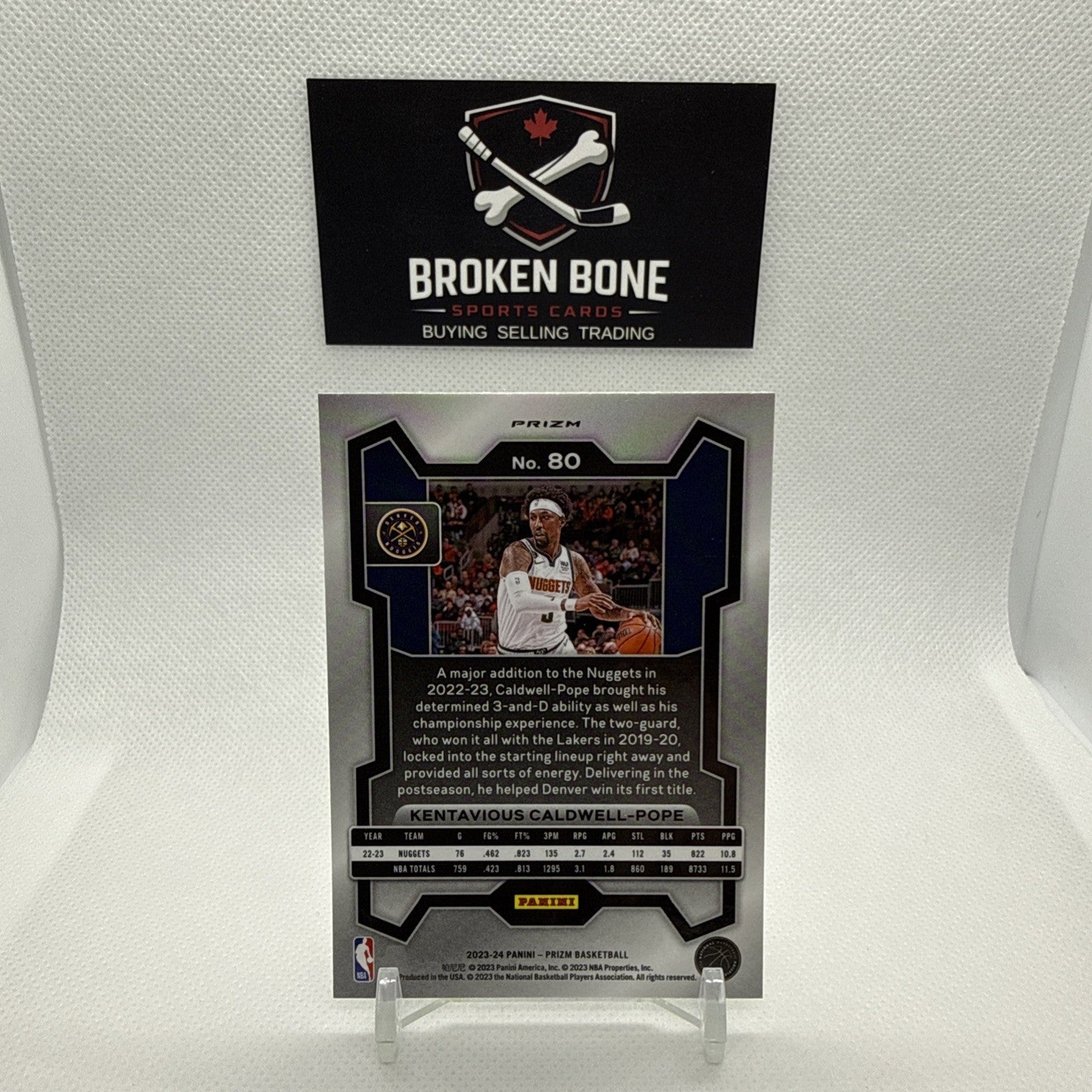 Kentavious Caldwell-Pope 2023-24 Panini Prizm Green Cracked Ice SSP #80 Nuggets