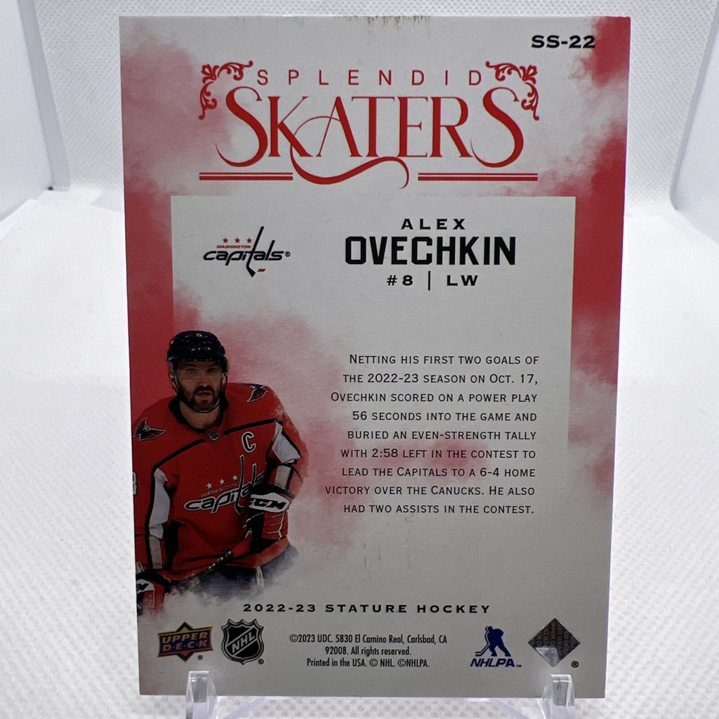 Alex Ovechkin 2022-23 Upper Deck Stature Splendid Skaters Red /75 Print Damage