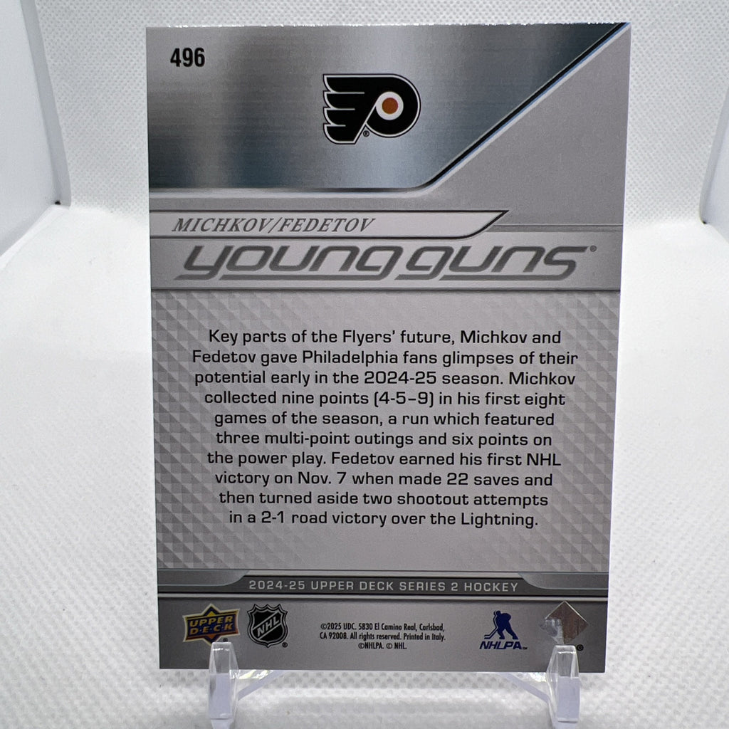 Matvei Michkov Ivan Fedetov 2024-25 Upper Deck Young Guns Teammates Flyers RC